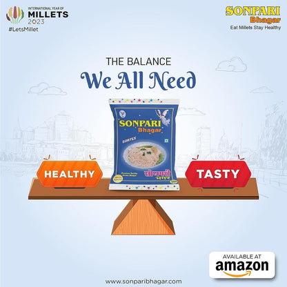Sonpari Bhagar | 3 Kg | Barnyard Millet | Samak | Samo | Vari |Bhagar | Gluten-Free 500 gm (Pack of 6)